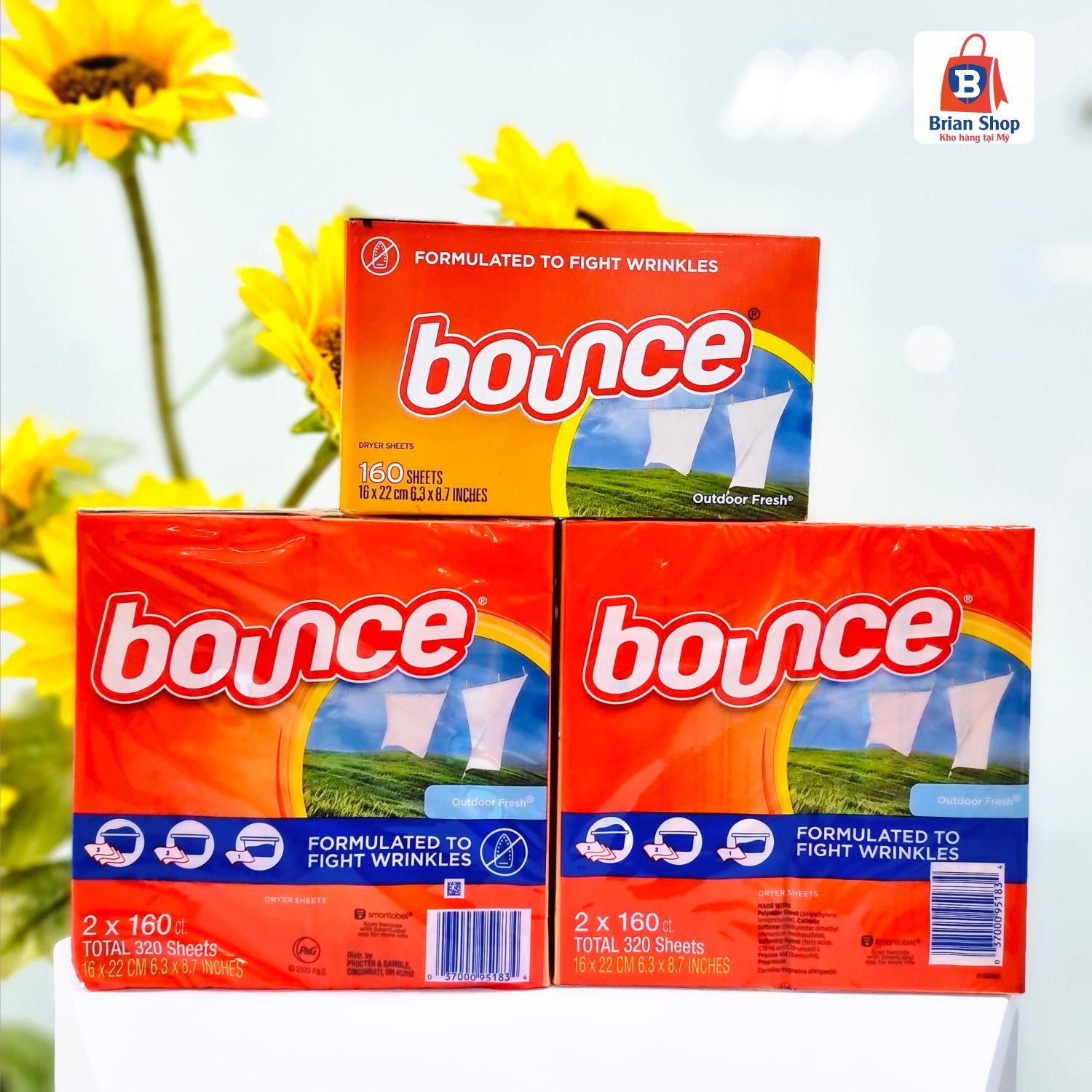 Giấy Thơm Quần Áo Và Làm Mềm Vải Bounce Dryer Sheets, Outdoor ...