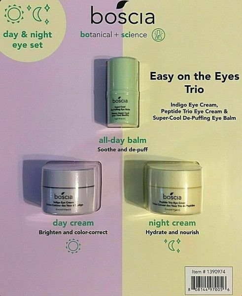  Set Kem Dưỡng Da Mắt Chống Lão Hóa Ngày & Đêm Boscia Botanical + Science Easy On The Eye Trio Day & Night Eye Set Cream & Balm [Set 03 hộp] 