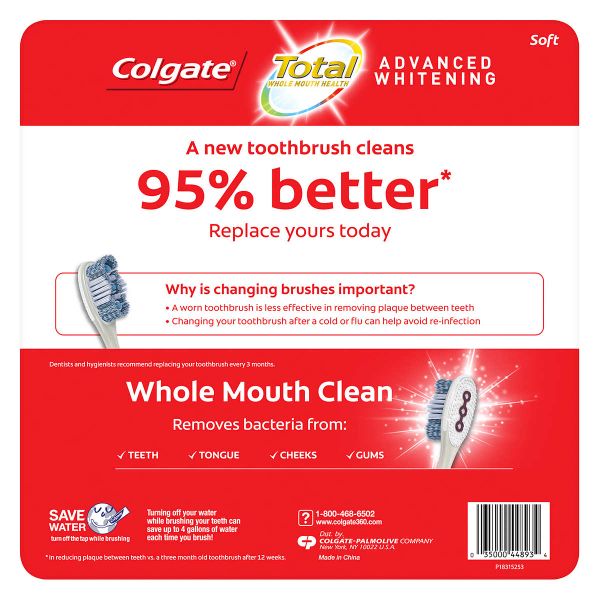  Bàn Chải Đánh Răng Colgate Total Advanced Whitening Toothbrush [Tách từ Set 8 cái] 