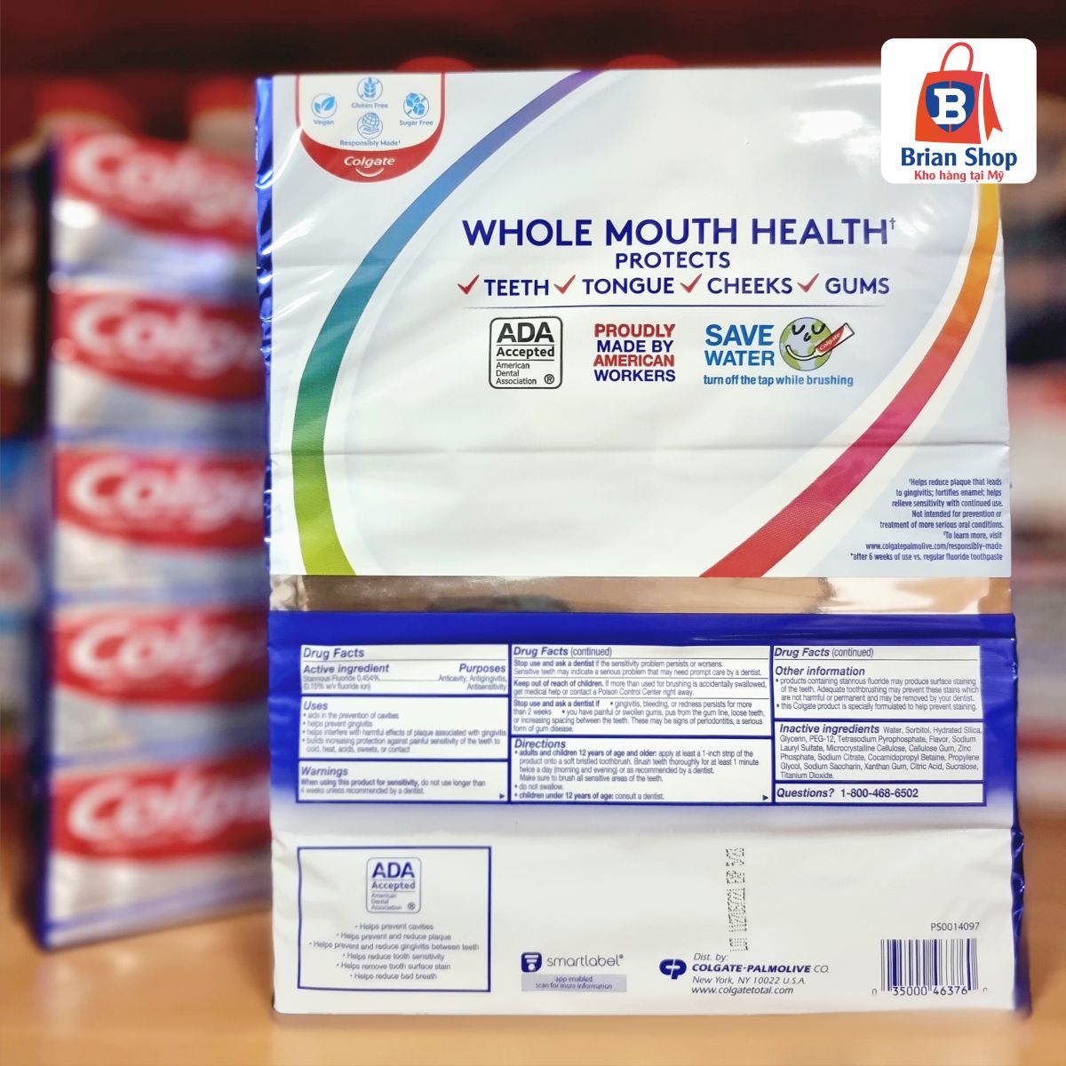  Kem Đánh Trắng Răng Colgate Total Advanced Whitening Toothpaste [Tuýp 181g] 