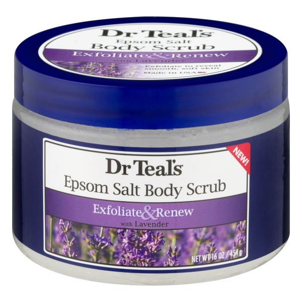  Muối Tắm, Tẩy Tế Bào Chết Thư Giãn Hương Hoa Oải Hương Dr Teal's Epsom Salt Body Scrub - 16 fl oz [Hộp 454g] 