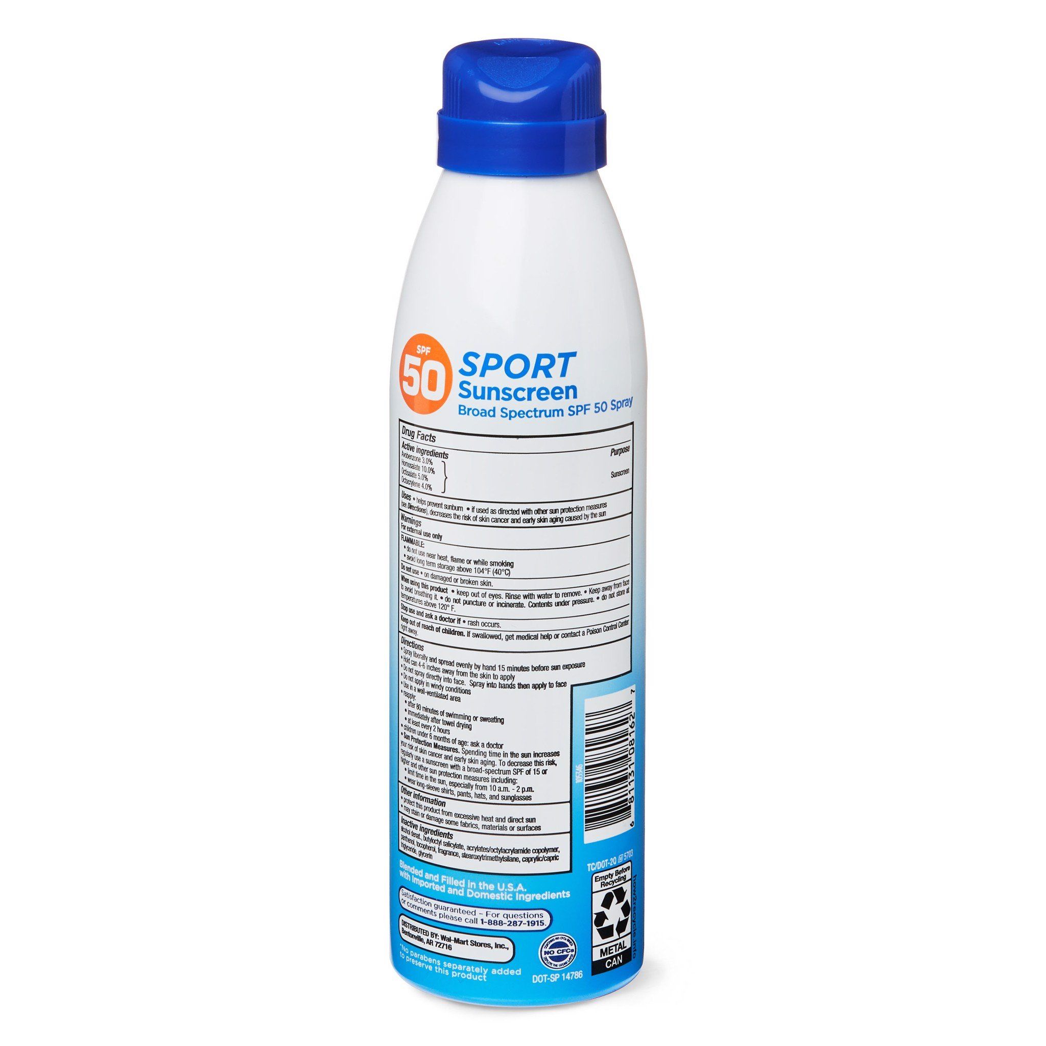  Xịt Chống Nắng Thể Thao Equate Sport Broad Spectrum Sunscreen, SPF 50, 5.5 oz [Chai 156g] Không trôi, thích hợp đi biển, đi bơi, chơi thể thao 