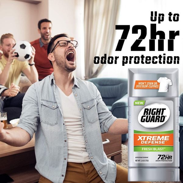  Lăn Khử Mùi Nam Dạng Sáp Right Guard Xtreme Defence Antiperspirant Deodorant Invisible Solid Stick [Chai 73g] 