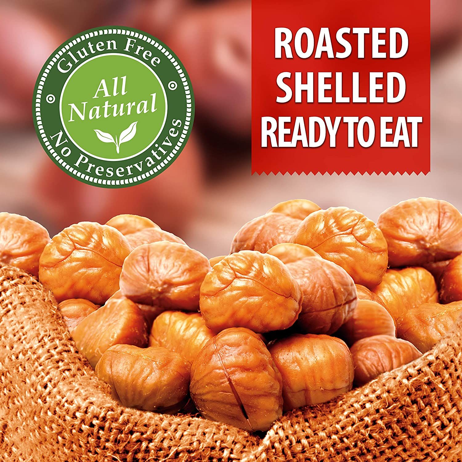  Hạt Dẻ Luộc Galil organic roasted chestnuts 6 pack [Hộp 06 túi, 100g/túi] 