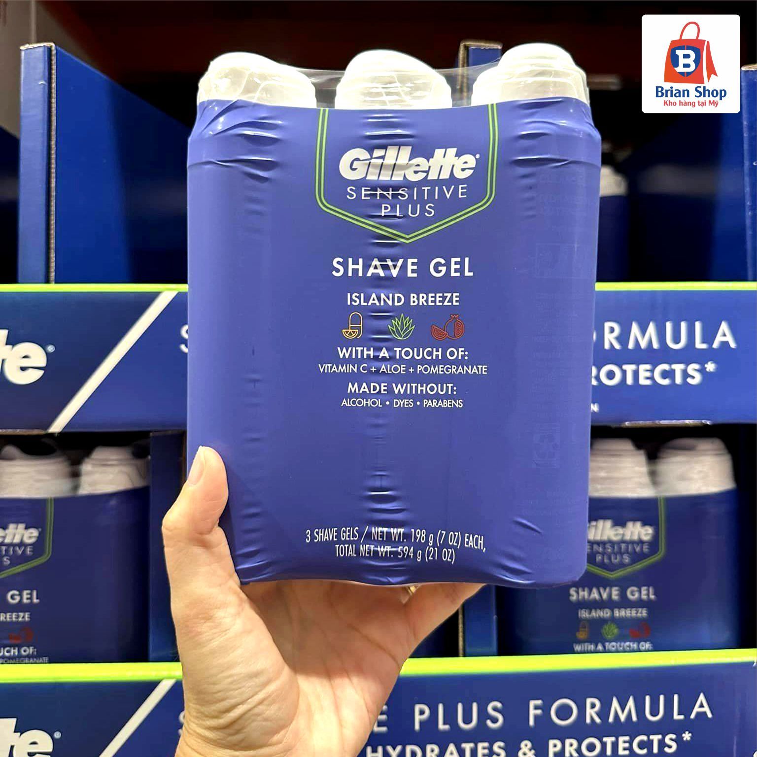  Gel Cạo Râu Gillete Sensitive Plus Shave Gel [198g/chai] 