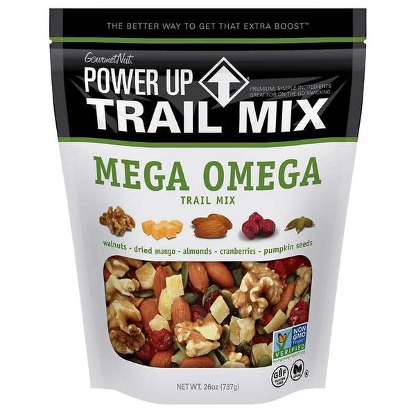  Hạt & Trái Cây Sấy Khô Gourmet Nut Power Up Trail Mix, Mega Omega [Túi 737g] 