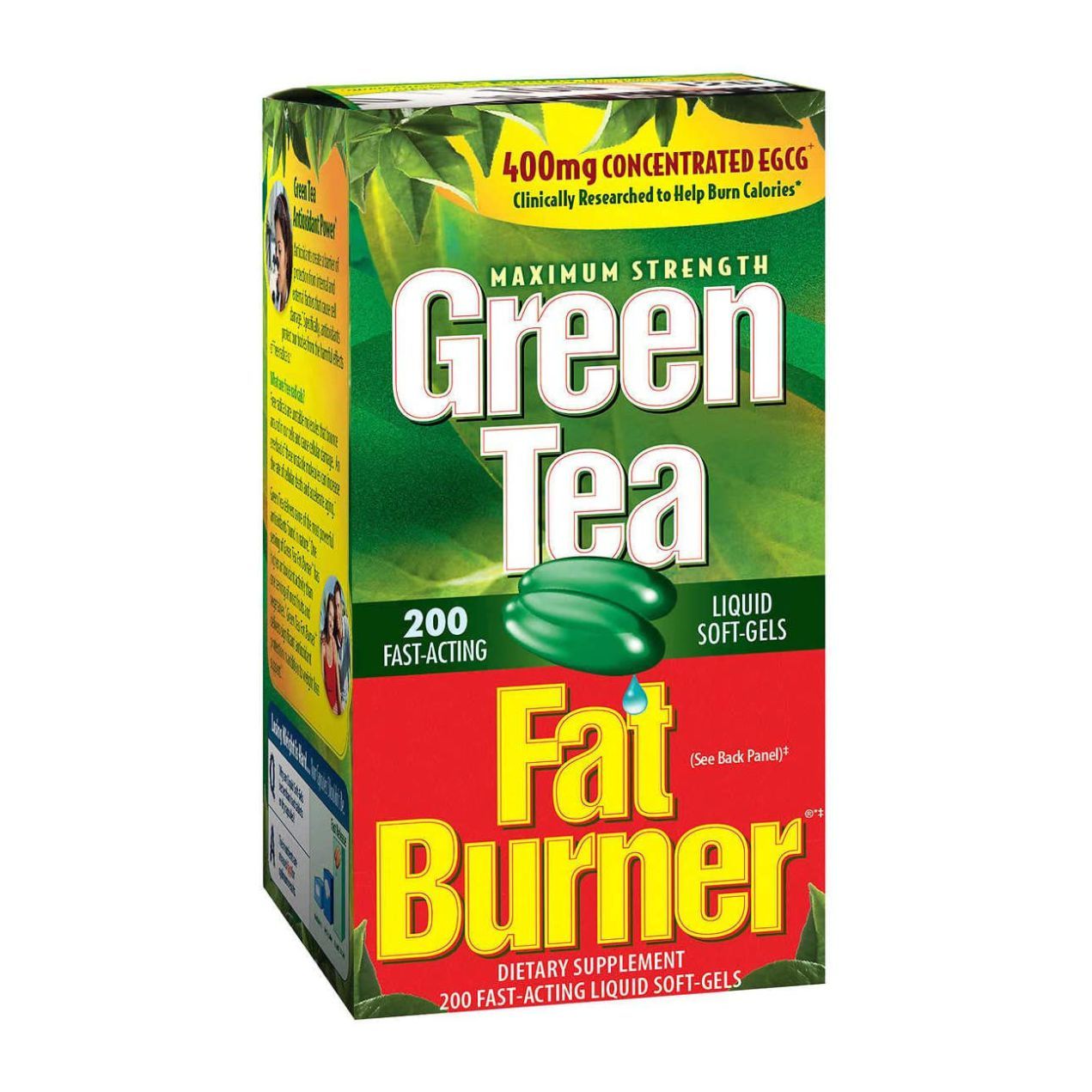  Viên Uống Hỗ Trợ Giảm Cân Chiết Xuất Trà Xanh Green Tea Fat Burner, 200 Liquid Soft-Gels [Hộp 200 viên] 