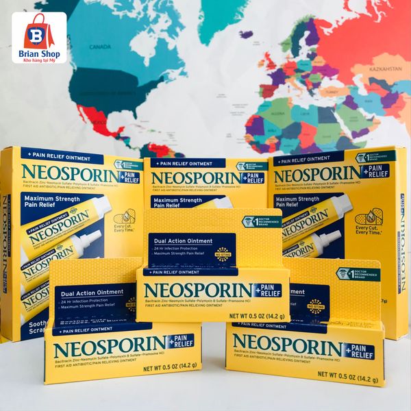  Kem Mỡ Kháng Viêm, Liền Sẹo Neosporin Original First Aid Antibiotic Ointment with Bacitracin, Zinc 14.2 gram [Tuýp 14.2g] 