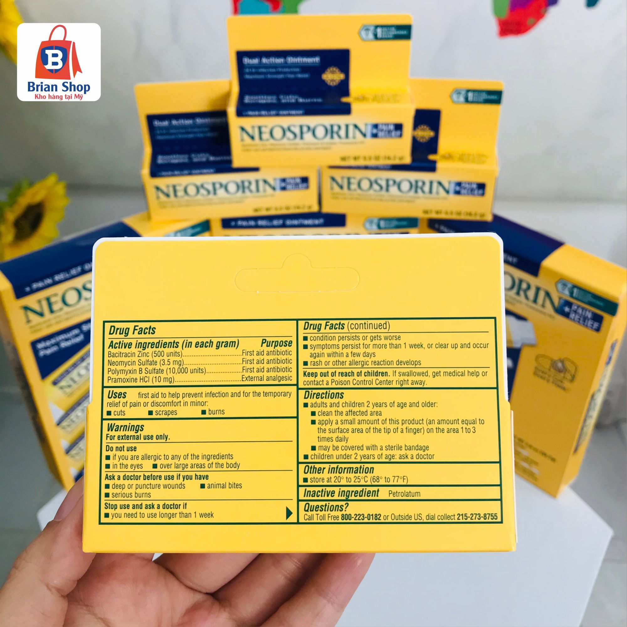  Kem Mỡ Kháng Viêm, Liền Sẹo Neosporin Original First Aid Antibiotic Ointment with Bacitracin, Zinc 14.2 gram [Tuýp 14.2g] 