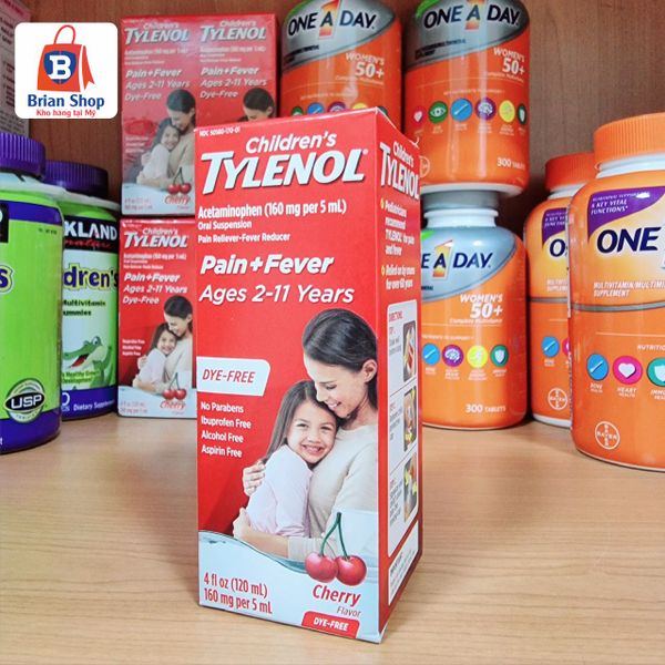  Siro Giảm Đau Hạ Sốt Cho Trẻ Em Từ 2-11 Tuổi Infants' Tylenol Pain & Fever Cherry Flavor, 4 Ounces [Chai 120ml] 