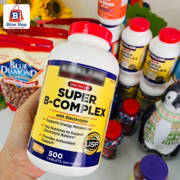  Viên Uống Bổ Sung Vitamin Tổng Hợp Super B-Complex with Electrolytes, 500 Tablets [Hộp 500 viên] 