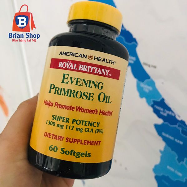  Viên Uống Tinh Dầu Hoa Anh Thảo Royal Brittany Evening Primrose Oil Super Potency 1300 mg [Hộp 60 viên] 