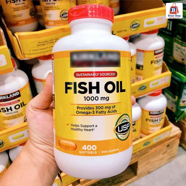  Viên Uống Dầu Cá Omaga 3 Fish Oil 1000 mg., 400 Softgels [Hộp 400 viên] 