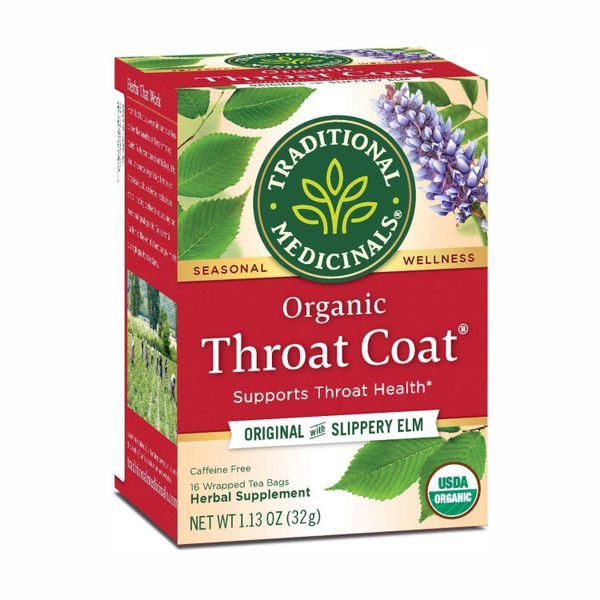  Trà Thảo Mộc Hữu Cơ Giúp Làm Dịu Cổ Họng Traditional Medicinals Throat Coat [Hộp 16 gói/32g] 