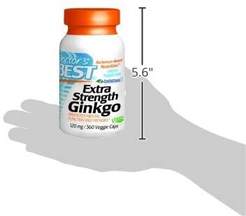  Viên Uống Bổ Não Và Ngăn Ngừa Đột Quỵ Doctor's Best Extra Strength Ginkgo, Non-GMO, Promotes Mental Function and Memory, 120 mg [Hộp 360 viên] 