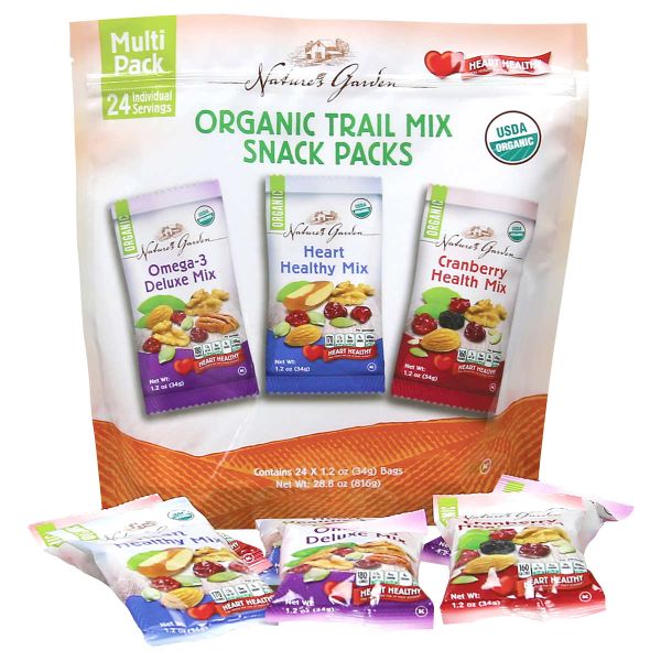  Hạt Tổng Hợp Hữu Cơ Nature’s Garden Organic Trail Mix 24-count [Bịch 24 gói nhỏ] 