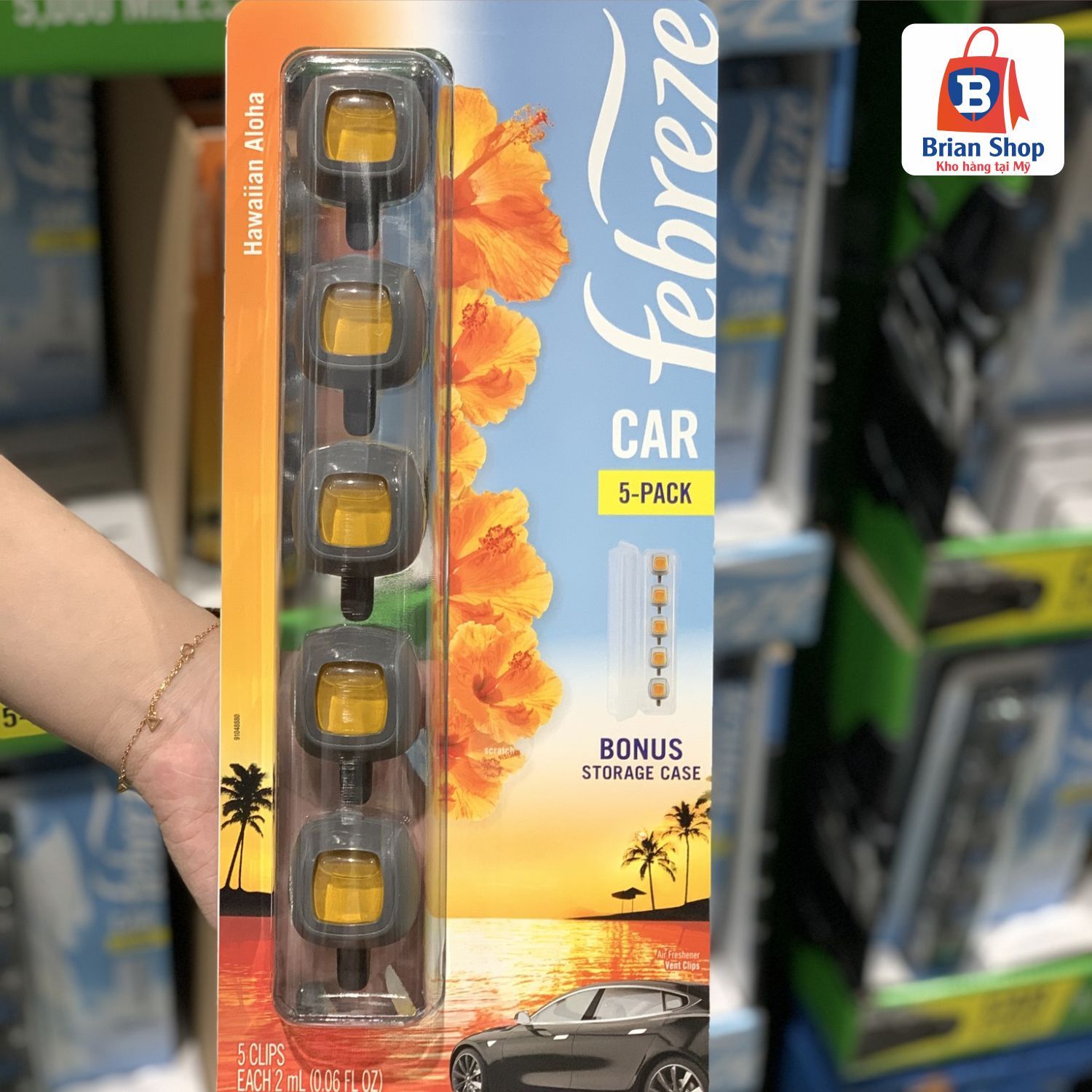  Set Nước Hoa Xe Hơi Cao Cấp Febreze Car, Kẹp Cửa Gió Điều Hoa Xe Hơi [2ml/cái, Set 5 cái] 