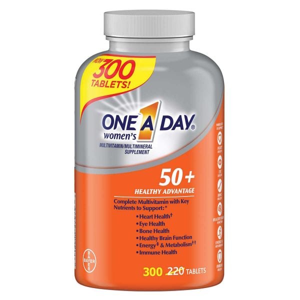  Viên Uống Vitamin Tổng Hợp Cho Phụ Nữ One A Day Women's 50+ Healthy Advantage Multivitamin, 300 Tablets [Hộp 300 viên] 