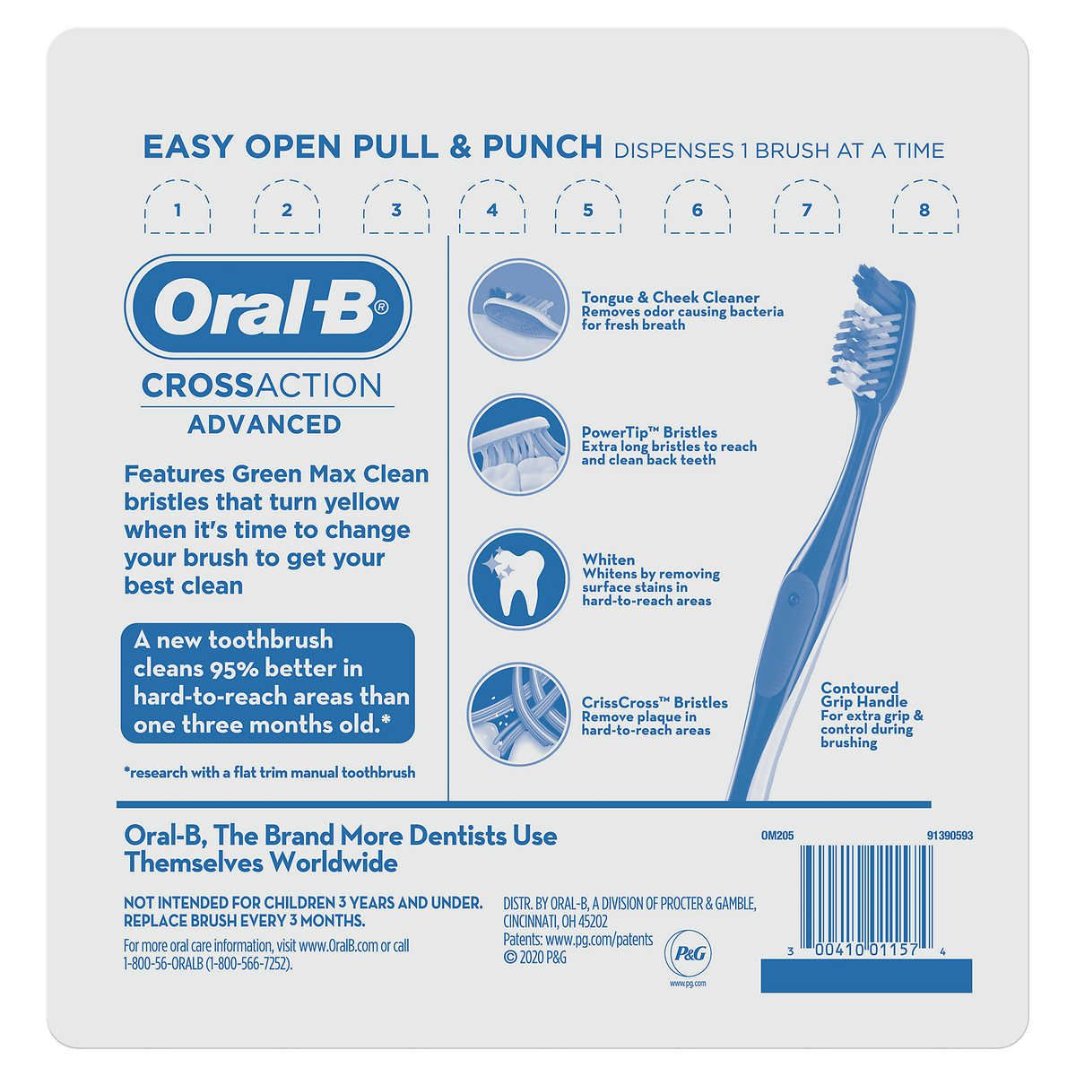  Set 08 Bàn Chải Đánh Răng Oral-B CrossAction Advanced Toothbrushes, 8-pack [Set 08 cái] 