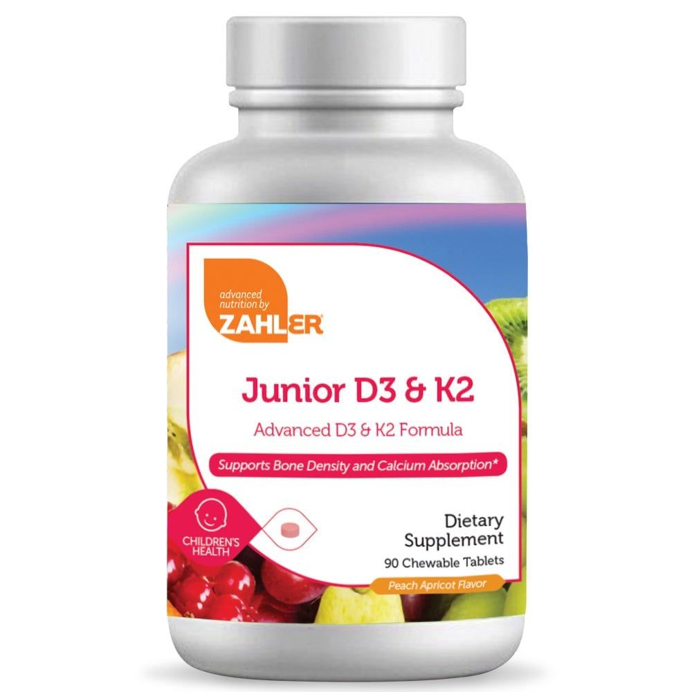  Viên Nhai Hỗ Trợ Tăng Chiều Cao Của Mỹ Kết Hợp Giữa Vitamin D3 và K2-Zahler Junior D3 & K2 [Hộp 90 viên] 