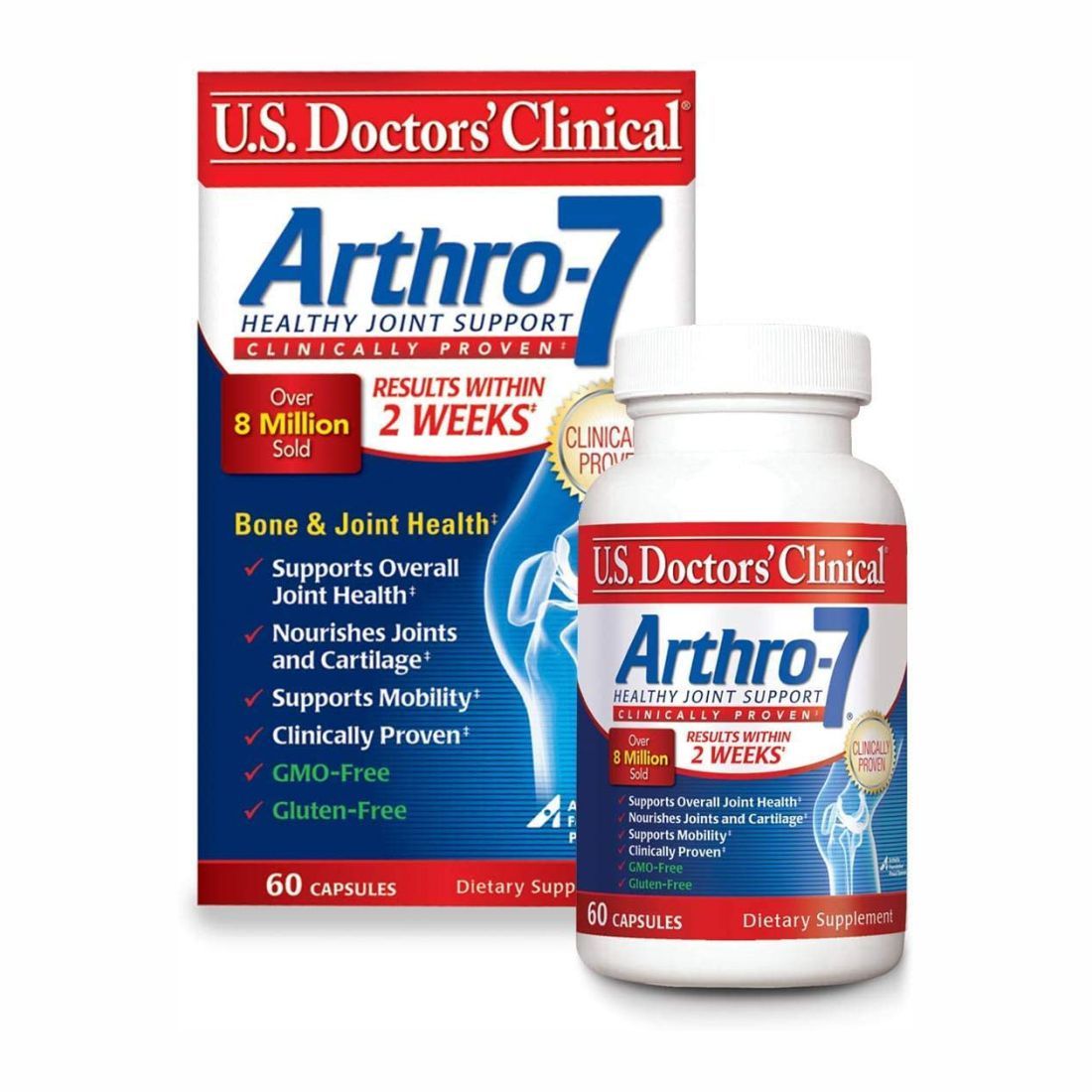  Viên Uống Phục Hồi Chức Năng Xương Khớp U.S. Doctors’ Clinical Arthro-7 Original Formula for Joint Health 60 capsules [Hộp 60 viên] 