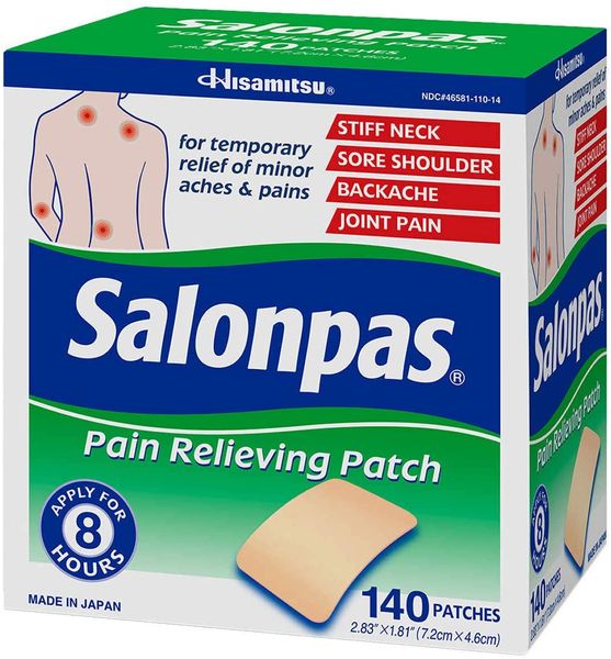 Miếng Dán Giảm Đau Salonpas Pain Relieving Patch, 140 Patches [Hộp 140 miếng, kích thước 7.2x4.6cm] 