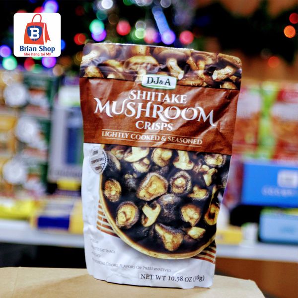  Nấm Đông Cô Sấy Giòn Dạng Snack Shiitake Mushroom Crisps 10.58 oz [Bịch 300g] 