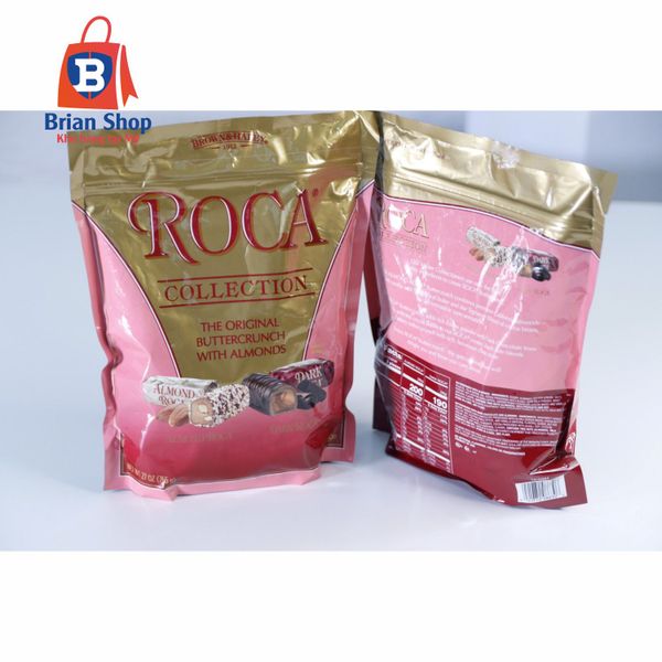  Kẹo Socola Nhân Hạt Điều, Hạnh Nhân Roca collection chocolate-The original butter crunch with Almonds [Bịch 793g] 