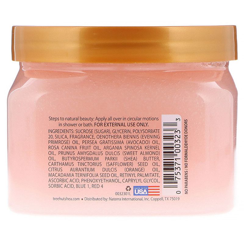  Tẩy Tế Bào Chết Toàn Thân Chiết Xuất Hoa Hồng Tree Hut Shea Sugar Scrub Moroccan Rose, 18oz [Hộp 510g] 