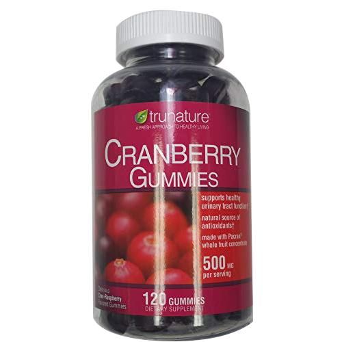  Kẹo Dẻo Hỗ Trợ Đường Tiết Niệu TruNature 500 mg Cranberry Gummies (120 Count) [Hộp 120 viên] 