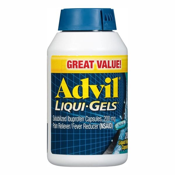  Viên Uống Giảm Đau Hạ Sốt Advil Liqui-Gels Ibuprofen 200 mg., Pain Reliever/Fever Reducer 120 Capsules [Hộp 120 viên] 