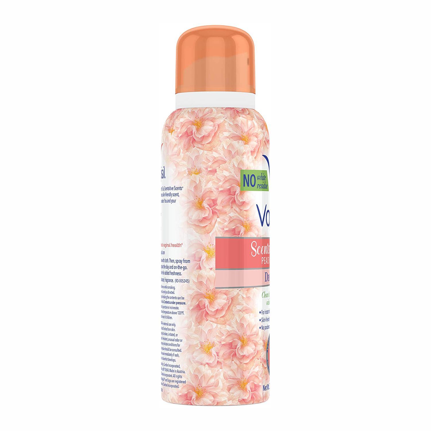  Dung Dịch Vệ Sinh Phụ Nữ Dạng Chai Xịt Khô Hương Hoa Đào Vagisil Scentsitive Scents Dry Wash Spray, Peach Blossom, 2.6 oz [Chai 73g] 