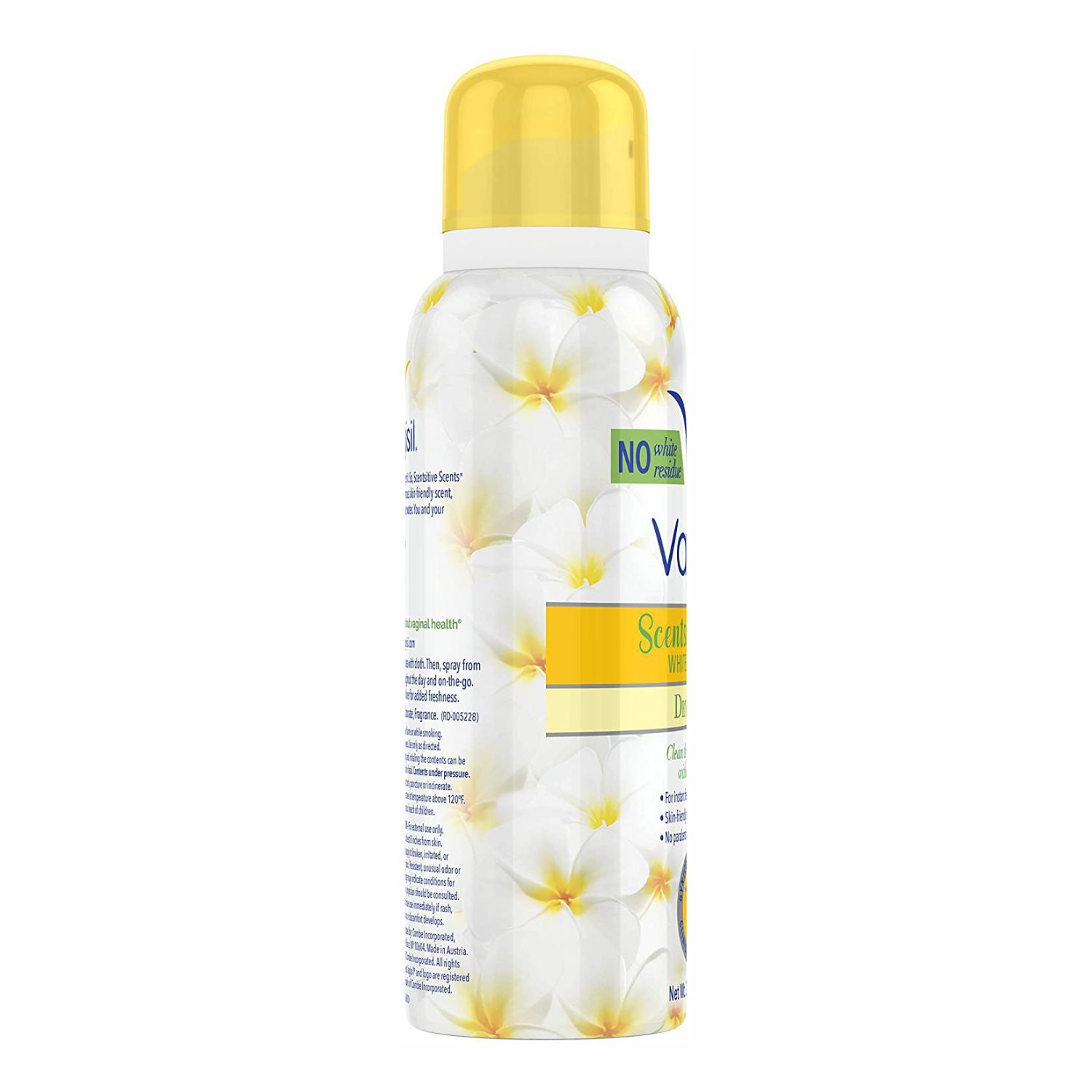  Dung Dịch Vệ Sinh Phụ Nữ Dạng Chai Xịt Khô Hương Hoa Nhài Trắng Vagisil Scentsitive Scents Dry Wash Spray, White Jasmine, 2.6 oz [Chai 73g] 