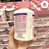  Viên Uống Đẹp Da, Tóc & Móng Nature's Bounty Hair, Skin and Nails 5.000mcg Biotin [Hộp 250 viên] 