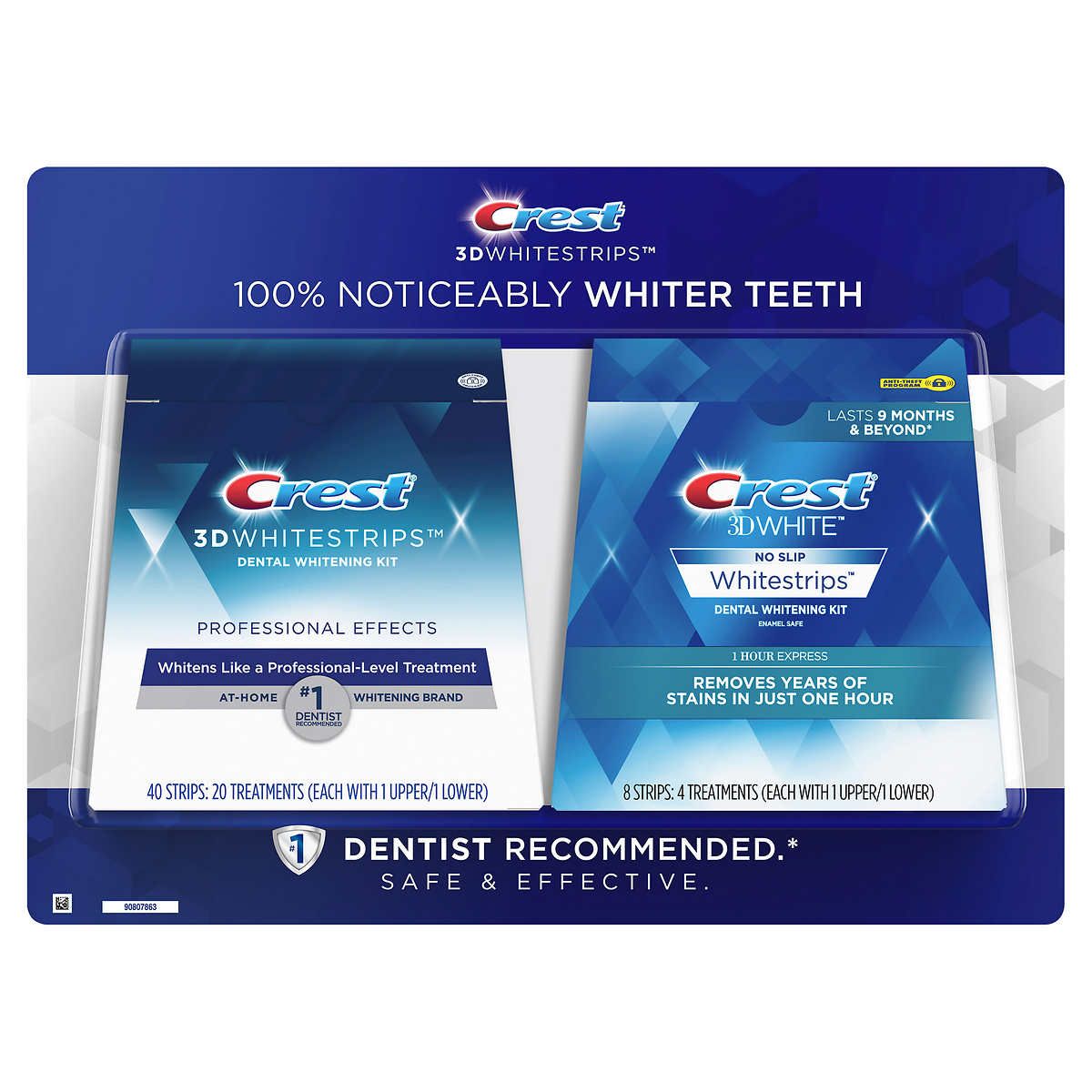  Miếng Dán Trắng răng Crest 3D Whitestrips Professional Effects Teeth Whitening Kit [Set 2 hộp, 48 miếng] 