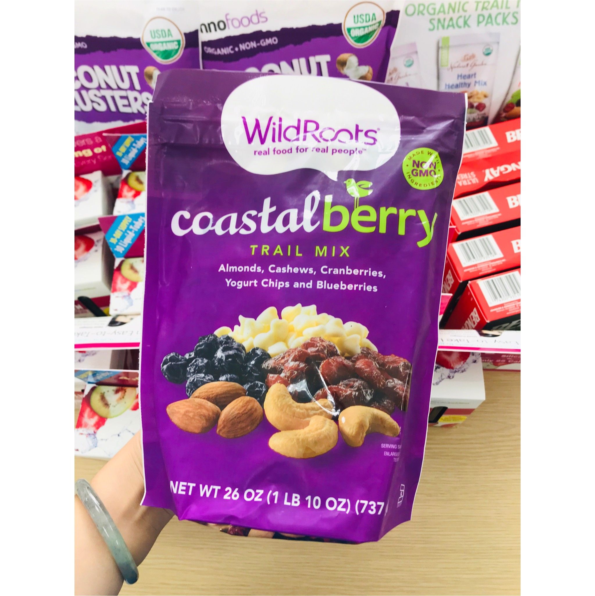  Hạt Hỗn Hợp Sấy Khô Wildroots coastal berry Trail mix, 26 oz [Bịch 737g] 