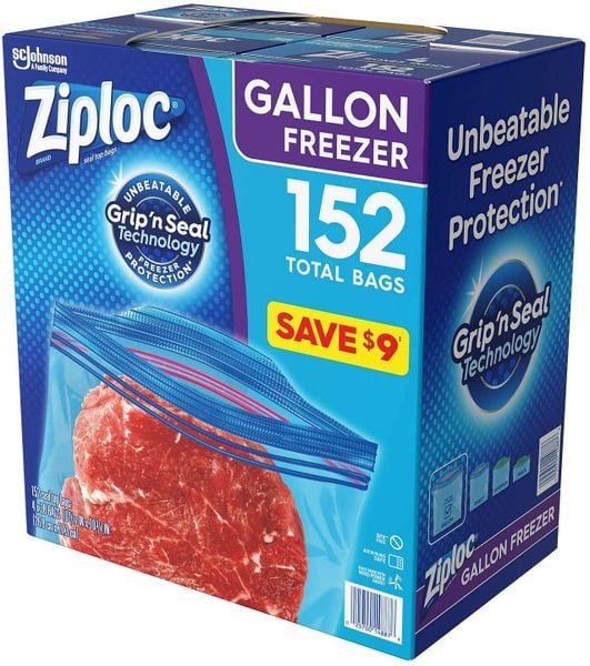  Hộp 38 Túi Trữ Đông Khóa Thông Minh Ziploc Easy Open Tabs Freezer Gallon Bags [KT 26.8cm x 27.3cm] 