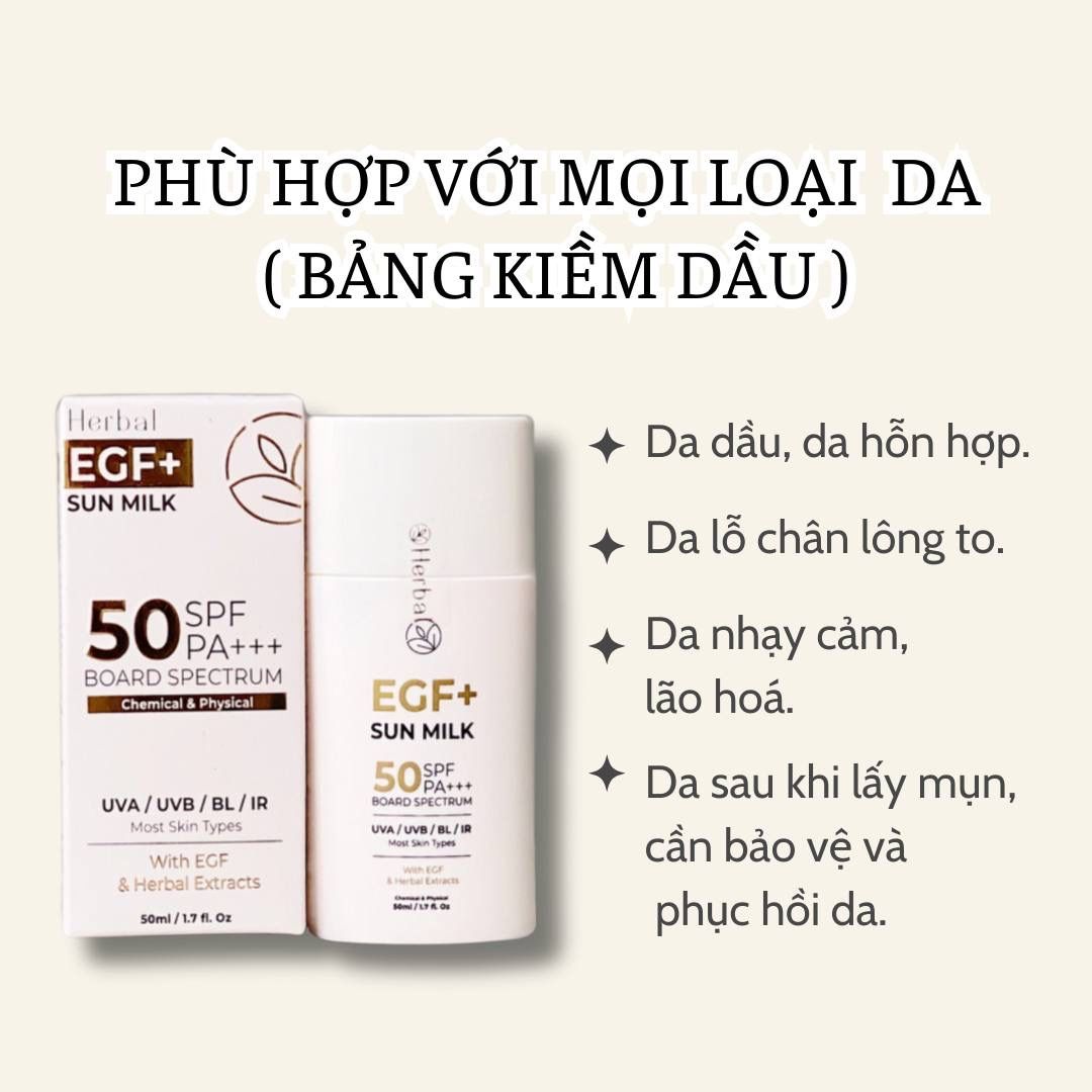  EGF+ SUN MILK - Chống nắng EGF+ (50ml FULL Size) 