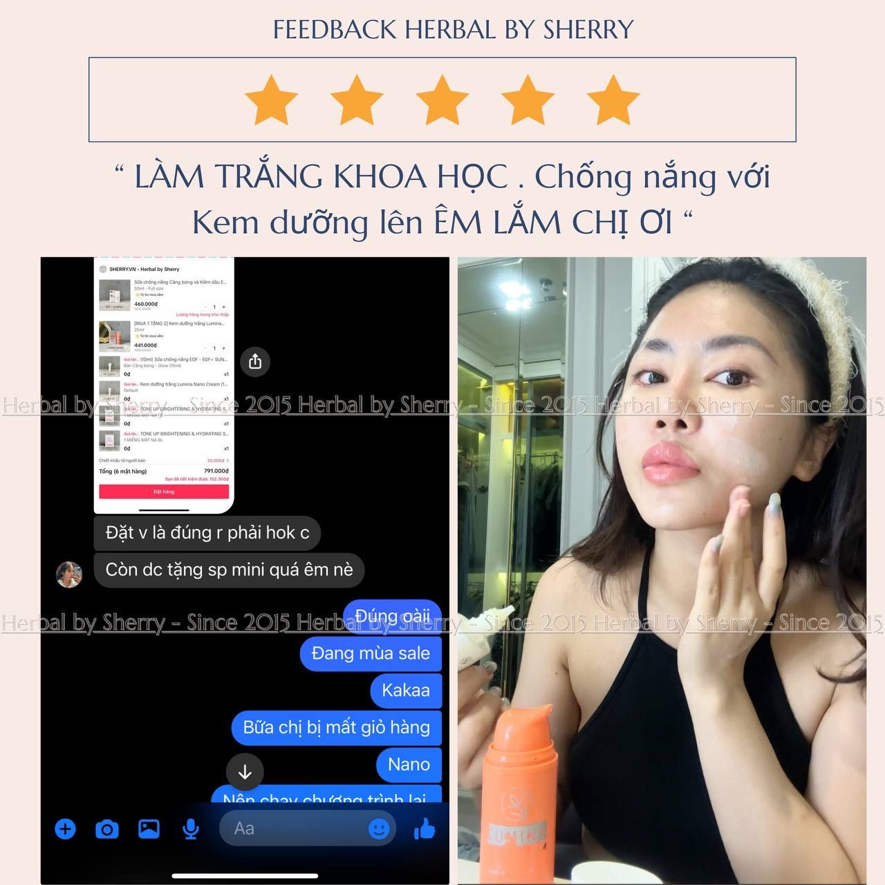  HB4 Full size Kiềm dầu bộ kem dưỡng trắng da và hỗ trợ bảo vệ da dưới ánh nắng LUMINA NANO CREAM và  EGF+ SUN MILK (SPF50) 
