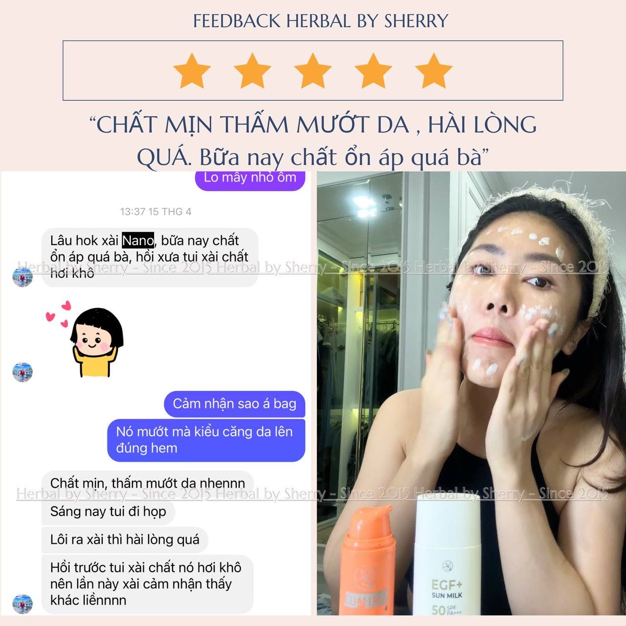  HB4 Full size Căng bóng  bộ kem dưỡng trắng da và hỗ trợ bảo vệ da dưới ánh nắng LUMINA NANO CREAM và  EGF+ SUN MILK (SPF50) 