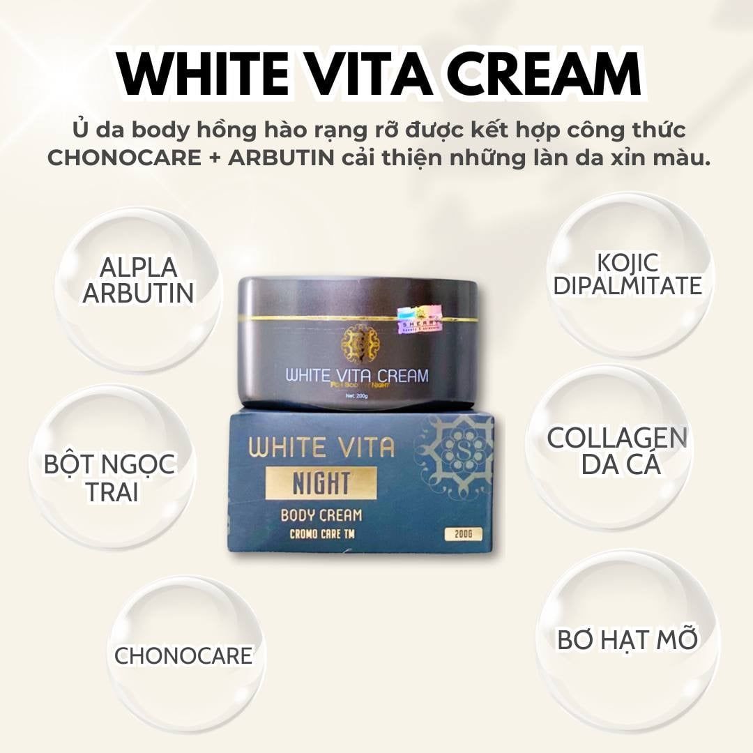  WHITE VITA NIGHT BODY CREAM - Kem ủ trắng toàn thân White Vita 
