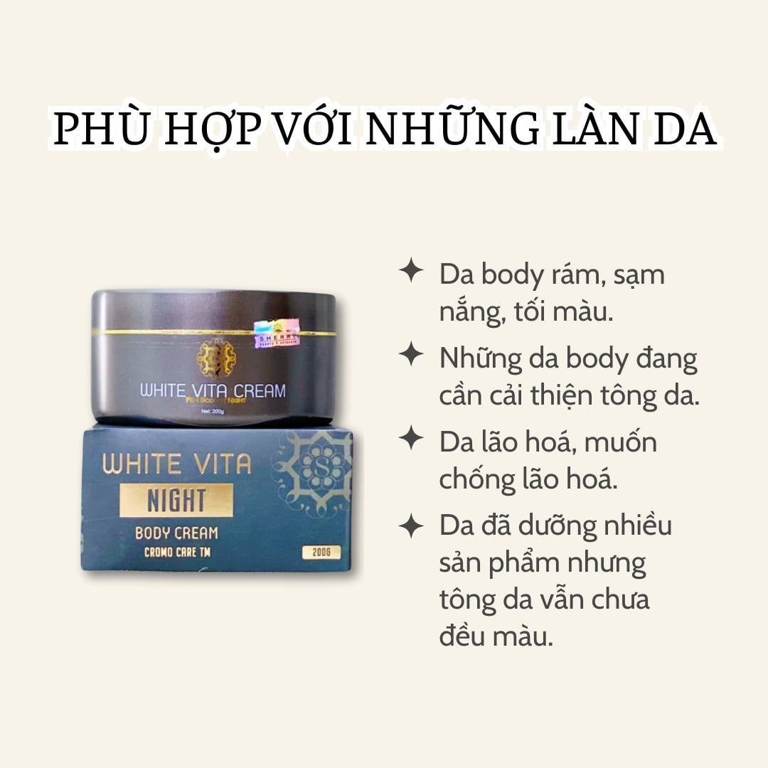  WHITE VITA NIGHT BODY CREAM - Kem ủ trắng toàn thân White Vita 