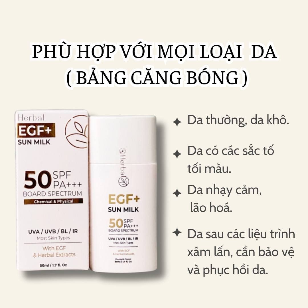 EGF+ SUN MILK - Chống nắng EGF+ (50ml FULL Size) 