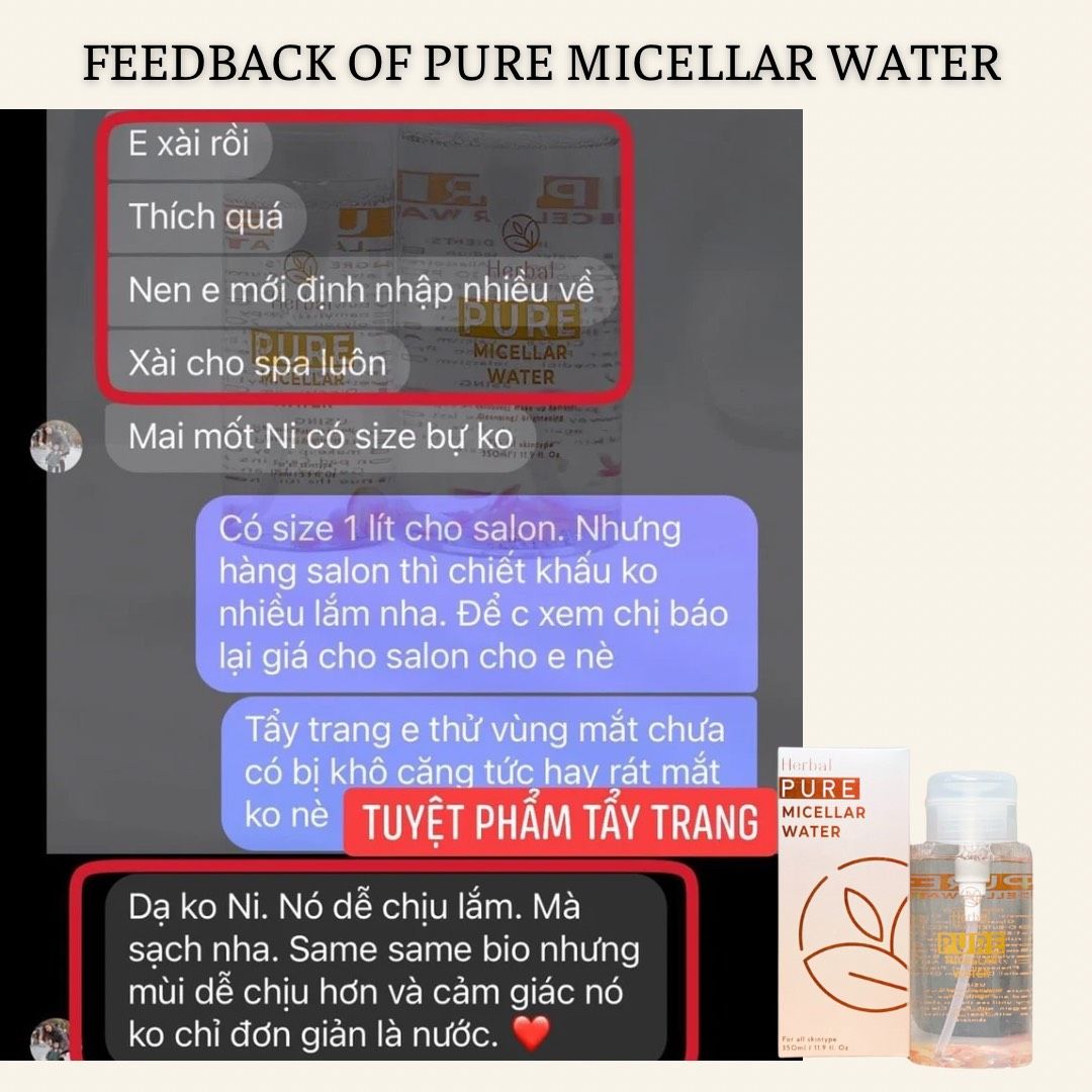  PURE MICELLAR WATER - Tẩy trang thảo mộc tinh khiết 