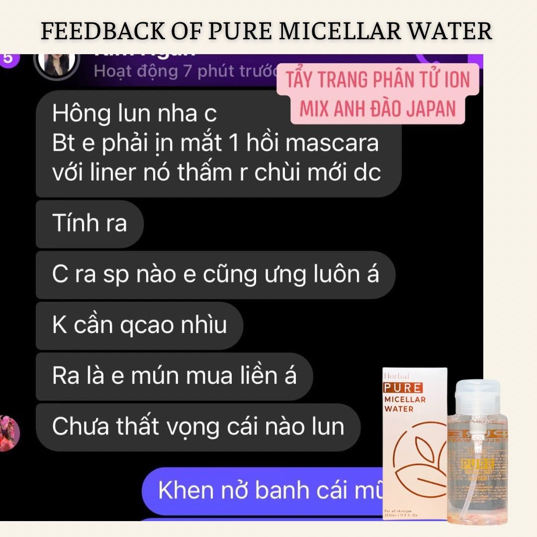  PURE MICELLAR WATER - Tẩy trang thảo mộc tinh khiết 