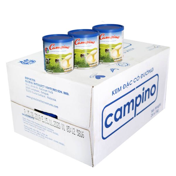 Thùng 24 Lon Sữa đặc CAMPINO có đường 1Kg Maylaysia