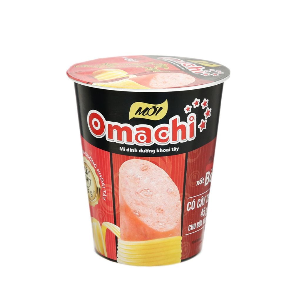 Mì Omachi xốt Bò hầm (có thịt) thùng 24 hộp 114gr