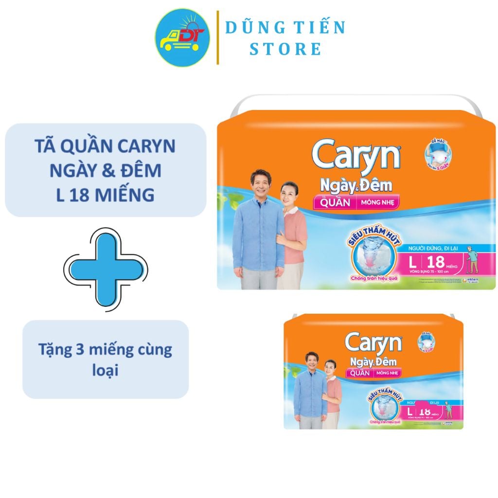 Tã dán/ Tã quần ngày và đêm Caryn ML10+3/ M10/ M18/ L10/ L18+3