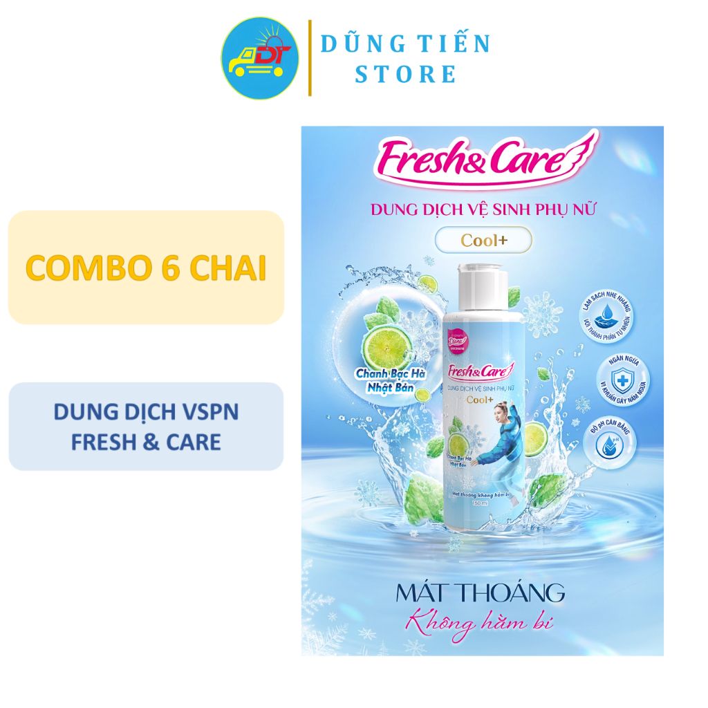 Combo 6 chai dung dịch vệ sinh phụ nữ Fresh Care diana đủ loại 150ml/ 250ml