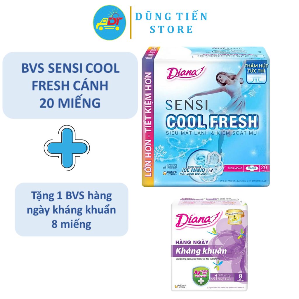 Băng vệ sinh Diana sensi cool fresh / mát dịu siêu mềm thoáng khí